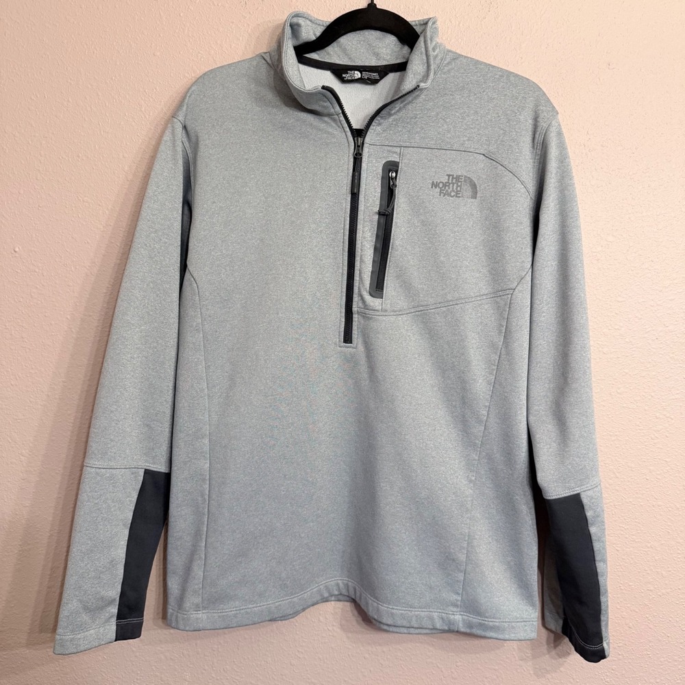 The North Face Mens Gray Canyonlands Half Zip Pullover Fleece Jacket Large